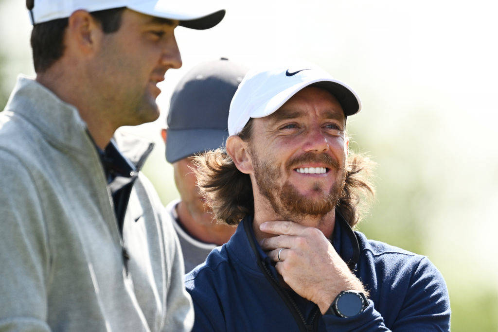 Tommy Fleetwood smiles during his first round at The 151st Open